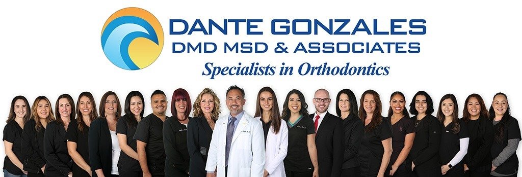 The Dublin orthodontic team at Dante Gonzales Orthodontics gathered outside the practice